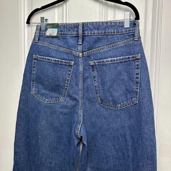 Wild Fable Jeans Womens 8/29 Blue Denim Distressed High Rise Baggy Wide Leg NWT - Picture 7 of 9